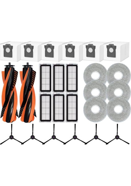 Uyumlu Cecotec Conga X70 Yedek Parça Aksesuarları Ana Yan Fırça Hepa Filtre Paspas Pedi Toz Torbası (Yurt Dışından)