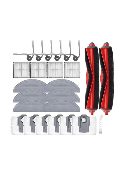 25 Adet Roborock Q10 S5/Q10 S5+/Q10 X5/Q10 X5+ Süpürme Makinesi Aksesuarları Ana Yan Fırça Paspas Filtresi Toz Torbaları (Yurt Dışından)