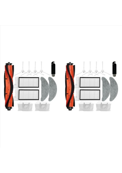 2 Takım Roidmi Eve Plus SDJ01RM Robotlu Süpürge Yedek Parça Ana Yan Fırça Hepa Filtre Paspas Bezi Toz Torbası (Yurt Dışından)