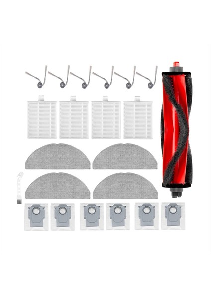 22 Adet Roborock Q7 M5 / Q7 M5+ / Q7 L5 / Q7 L5+ Vakum Robotu Ana Yan Fırça Paspas Filtresi Toz Torbaları (Yurt Dışından)