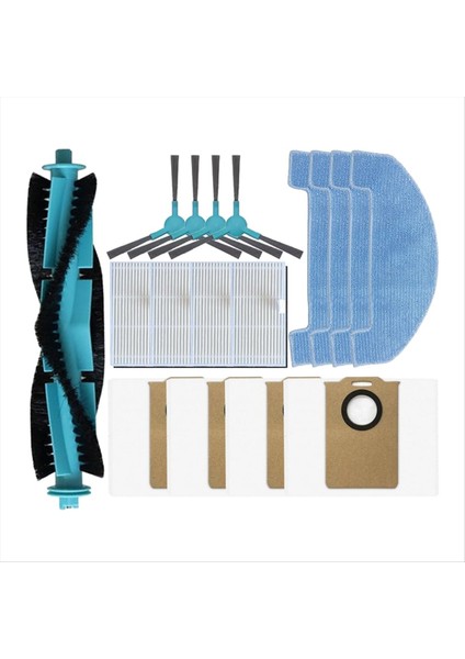 Ultenic T20 Pro Elektrikli Süpürge Yedek Parçalar Ana Fırça Yan Fırça Hepa Filtre Paspas Bezi Toz Torbası (Yurt Dışından)