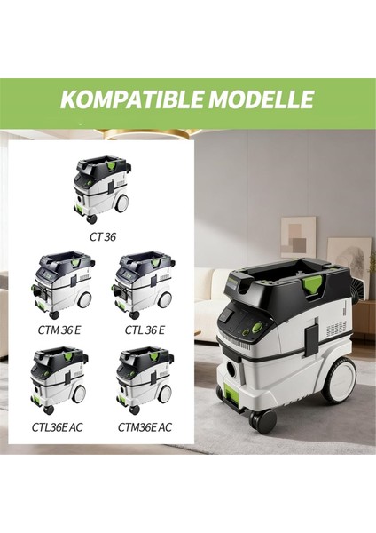 6 Adet Elektrikli Süpürge Torbası Festool Ct 36/ctm 36 E/ctl 36 E 5 Katmanlı Yedek Filtre Torbaları Festool 496186 (Yurt Dışından) modelleri
