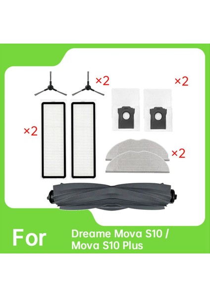 Dreame Mova S10 / Mova S10 Plus Süpürme Makinesi Aksesuarları Ana Yan Fırça Paspas Filtresi Toz Torbaları Için 9 Adet (Yurt Dışından) modelleri