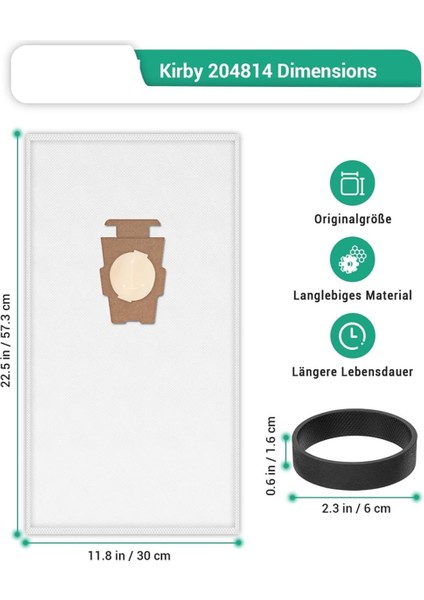 6 Paket 204814 205811 204811 Kirby Sentria Avalir G3 G4 G5 G6 Diamond Edition Için Vakum Torbaları ve Kayışlar Değiştirme (Yurt Dışından) modelleri