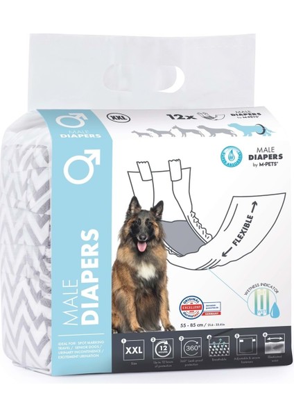 Dıapers Erkek Köpekler Için Külot (Xxl) 12Lİ