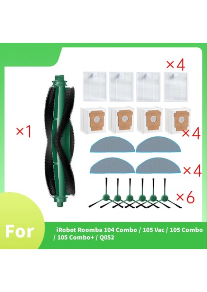 3irobot Roomba 104 Combo / 105 Vac / 105 Combo / 105 Combo+ / Q052 Süpürme Makinesi Aksesuarları Için 19 Adet (Yurt Dışından) fiyatları