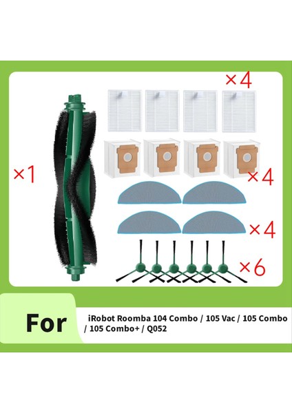 3irobot Roomba 104 Combo / 105 Vac / 105 Combo / 105 Combo+ / Q052 Süpürme Makinesi Aksesuarları Için 19 Adet (Yurt Dışından) modelleri
