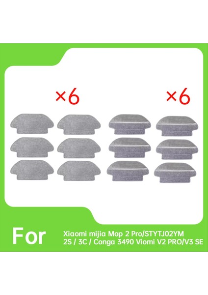 12 Adet Temizleme Bezi Xiaomi Mijia Paspas 2 PRO/STYTJ02YM 2 S / 3c / Conga 3490 Viomi V2 Pro/v3 Se Robot Vakum (Yurt Dışından) modelleri