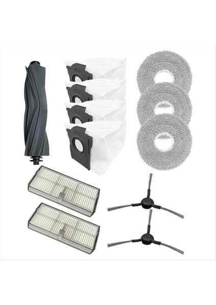 Dreame L10S Ultra Gen 2 Robotlu Süpürge Yedek Parça Ana Fırça Yan Fırça Filtre Paspas Bezi Toz Torbası (Yurt Dışından)