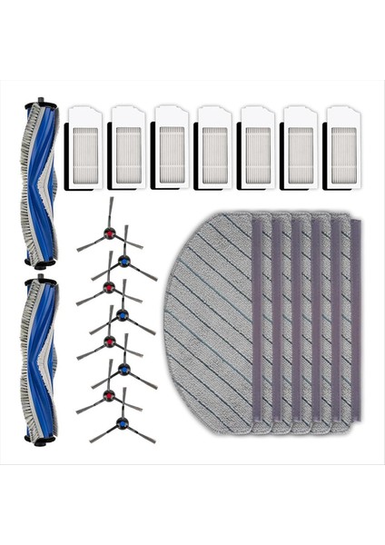 Ecovacs Deebot N20 Plus/ N20 Pro Plus Robotik Vakum Süpürge Silindir Fırçası Yan Fırçalar Hepa Filtreleri Paspas Padleri Seti (Yurt Dışından)