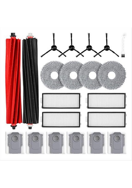 Roborock S8 Max/maxv Ultra Süpüren Robot Aksesuar Seti, Silindir Fırça Yan Fırçası Filtresi Mop Pad Toz Çantası (Yurt Dışından)