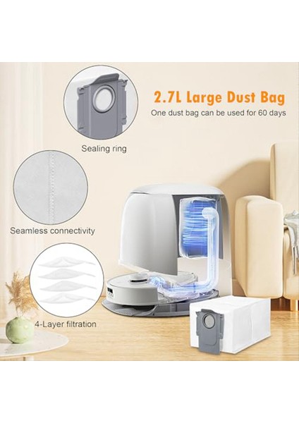 Roborock Qrevo Edge/edge S5A S5A Robot Vakum Aksesuarları Set Roller Fırça Yan Fırça Filtreleri Uzun ve Yuvarlak Paspas Pedleri (Yurt Dışından) modelleri