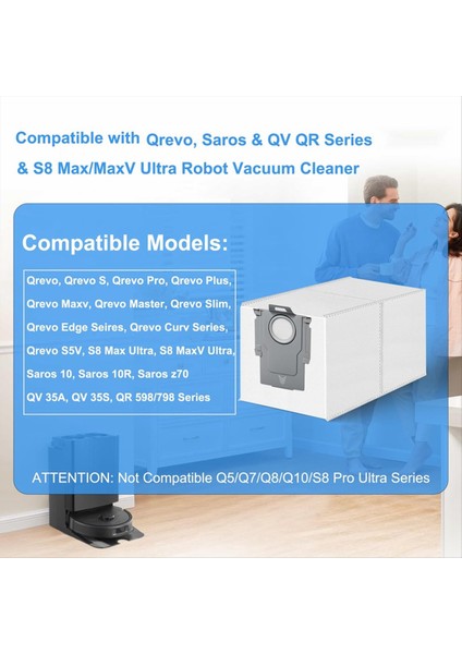 Roborock S8 Maxv ULTRA/P10 A7400RR/QREVO Pro/qrevo Plus Sweeper Robot Vakum Süpürge Toz Torbası Yedek Parçalar (Yurt Dışından) fiyatları