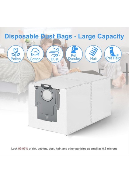 Roborock S8 Maxv ULTRA/P10 A7400RR/QREVO Pro/qrevo Plus Sweeper Robot Vakum Süpürge Toz Torbası Yedek Parçalar (Yurt Dışından) modelleri