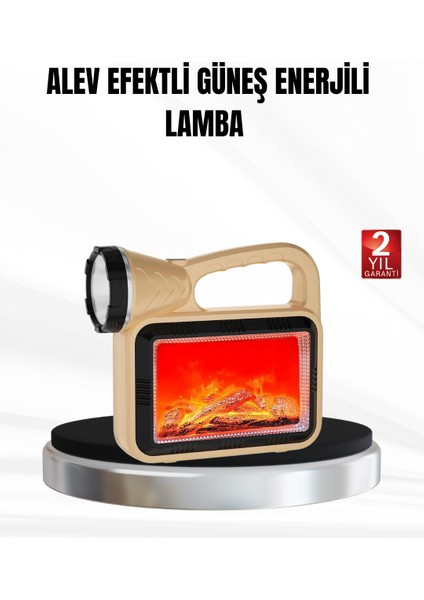 Solar Alev Işığı Cob Teknolojili Taşınabilir El Feneri ve Kamp Lambası - MB000X-2GV7Y6