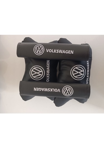 Volkswagen Uyumlu Beyaz Nakış Işlemeli Oto Boyun Yastığı