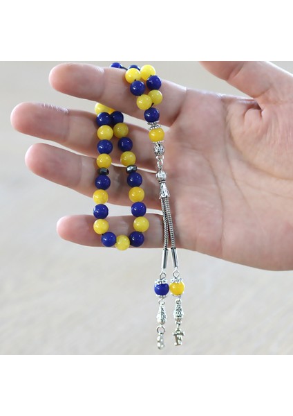 Kararmaz Metal Isme Özel Harf Püsküllü Küre Kesim Sarı Lacivert Jade Doğaltaş Taraftar Tesbih fırsatları