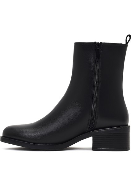 Kadın Siyah Fermuarlı Deri Bot 25WFD360618 fiyatları