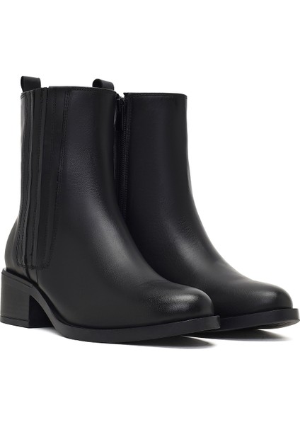 Kadın Siyah Fermuarlı Deri Bot 25WFD360618 fırsatları