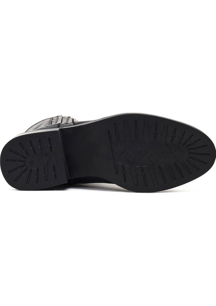 Kadın Siyah Fermuarlı Deri Bot 25WFD360618 indirimleri