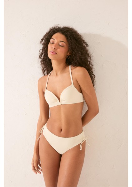 Klasik Beyaz Dokulu Yüksek Bel Bikini Altı fiyatları