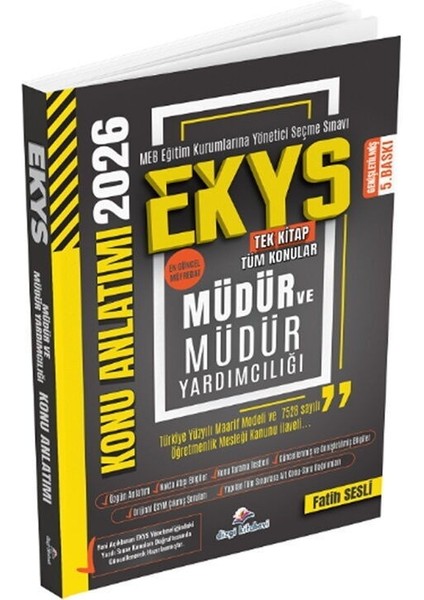 2026 Meb Ekys Müdür ve Yardımcılığı Konu Anlatımı 5. Baskı Dizgi Kitap