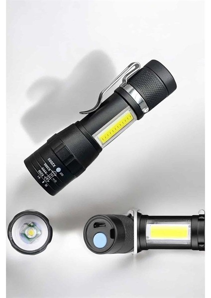 El Feneri LED USB Şarjlı Zoom Mini LED Işık Acil Durum Feneri - MB000X-2H25H9