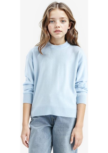 Kız Çocuk Standart Fit Bisiklet Yaka Triko Kazak C6902A825AU