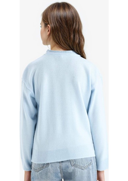 Kız Çocuk Standart Fit Bisiklet Yaka Triko Kazak C6902A825AU