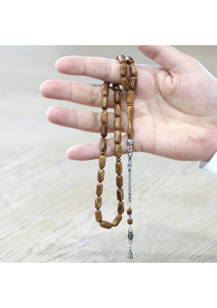 Kararmaz Metal Arnavut Zincir Püsküllü Kolye Kesim Açık Kahverengi Cilalı Kuka Tesbih modelleri