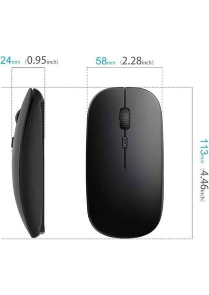 Siyah Wireless Kablosuz Sessiz Mouse Bluetooth Bağlantılı - MB000X-2H6V02 modelleri