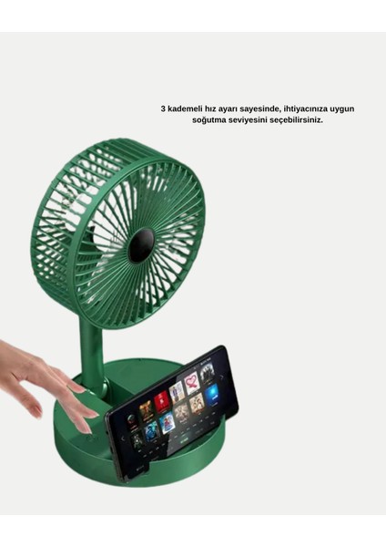 Katlanabilir Şarjlı Mini Fan 3 Kademeli Hız Ayarlı Taşınabilir - MB000X-2GV9T3 modelleri