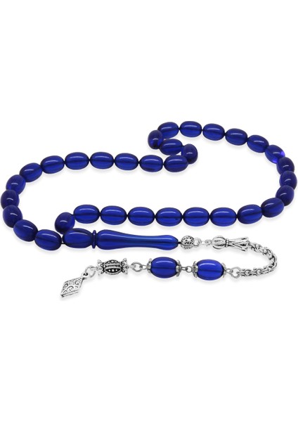 Kararmaz Metal Arnavut Zincir Püsküllü Sülün Imame Beyzi Kesim Lacivert Katalin Tesbih