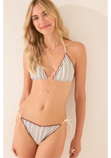 Üçgen Çizgili Bikini Üstü fiyatları