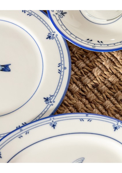 Oiseau 2 Kişilik 10 Parça Ikram Yemek Seti - Mavi/beyaz fiyatları