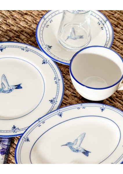 Oiseau 2 Kişilik 10 Parça Ikram Yemek Seti - Mavi/beyaz modelleri