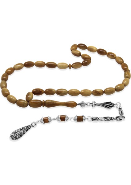 Kuka Tesbih - Kahverengi - Kararmaz Metal Kral Püsküllü - Kapsül Kesim