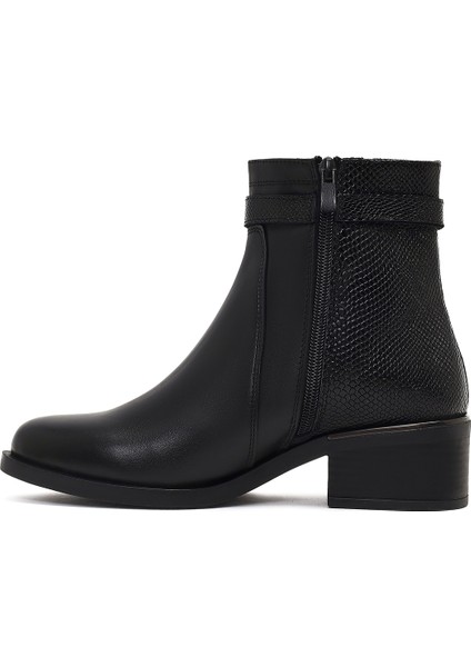 Kadın Siyah Fermuarlı Deri Bot 25WFD360814 fiyatları