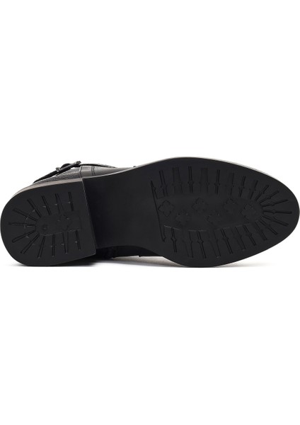 Kadın Siyah Fermuarlı Deri Bot 25WFD360814 indirimleri