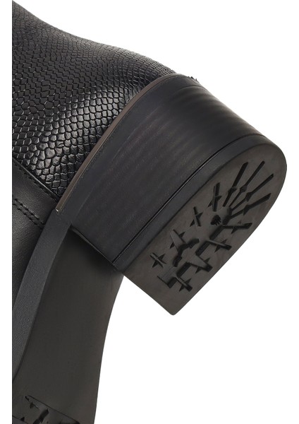 Kadın Siyah Fermuarlı Deri Bot 25WFD360814