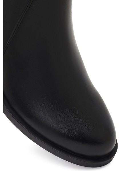 Kadın Siyah Fermuarlı Deri Bot 25WFD360814