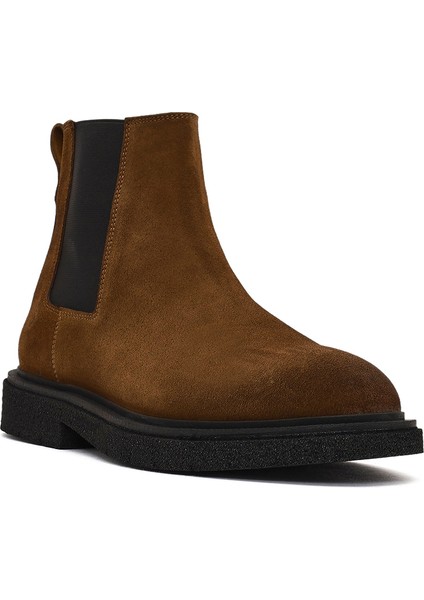 Erkek Kahverengi Fermuarlı Süet Deri Bot 25WFD720210