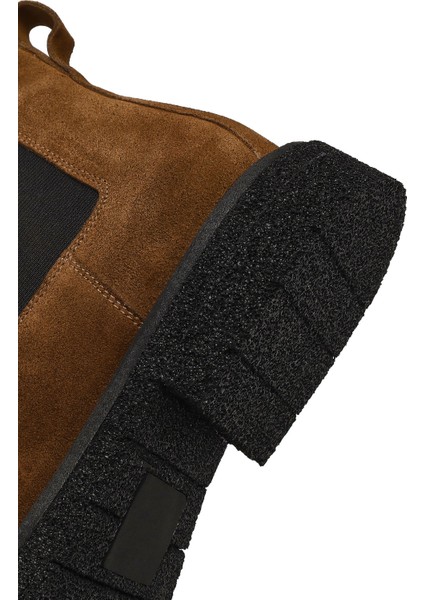 Erkek Kahverengi Fermuarlı Süet Deri Bot 25WFD720210