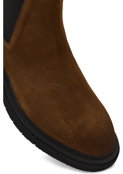 Erkek Kahverengi Fermuarlı Süet Deri Bot 25WFD720210