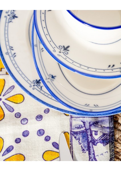 Oiseau 2 Kişilik 10 Parça Ikram Yemek Seti - Mavi/beyaz indirimleri