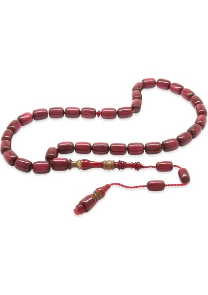 Sistemli Her Tanesi Usta Işçilikli Hitame Imame Kuka Kapsül Kesim Sedefli Kırmızı Katalin Tesbih