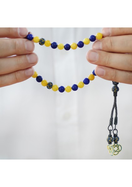 1000 Ayar Gümüş Kazaz Püsküllü Küre Kesim Sarı Lacivert Jade Doğaltaş Taraftar Tesbih modelleri