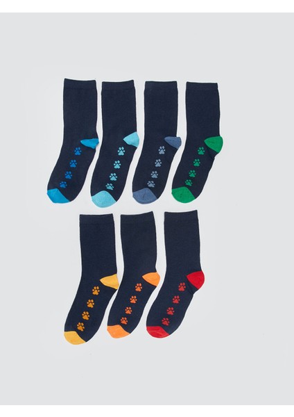 Yeni Sezon Desenli Erkek Çocuk Soket Çorap 7'li