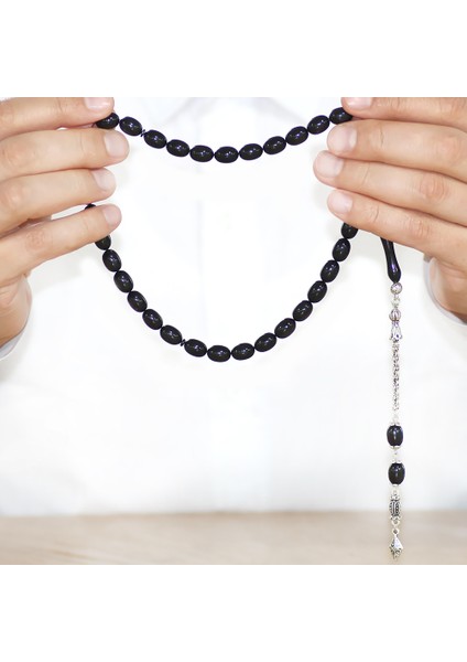 Kararmaz Metal Arnavut Zincir Püsküllü Sülün Imame Beyzi Kesim Siyah Katalin Tesbih modelleri