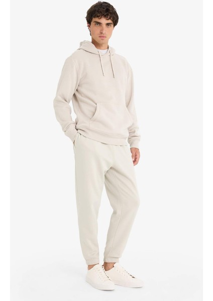 Regular Fit Beli Bağcıklı Cepli Paçası Lastikli Şardonlu Basic Düz Jogger Eşofman Altı E6326AX25AU